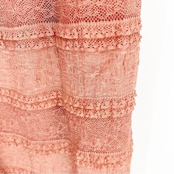 Show Me Your MuMu Honey Bun Tie Front Slit Leg Midi Dress M Pink - Picture 6 of 8